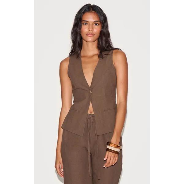 Deep Chocolate Textured Vest