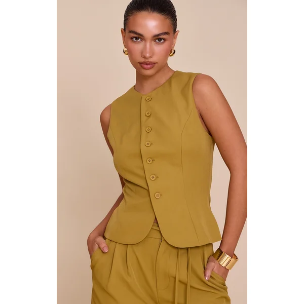 Deep Mustard Tailored Woven Vest