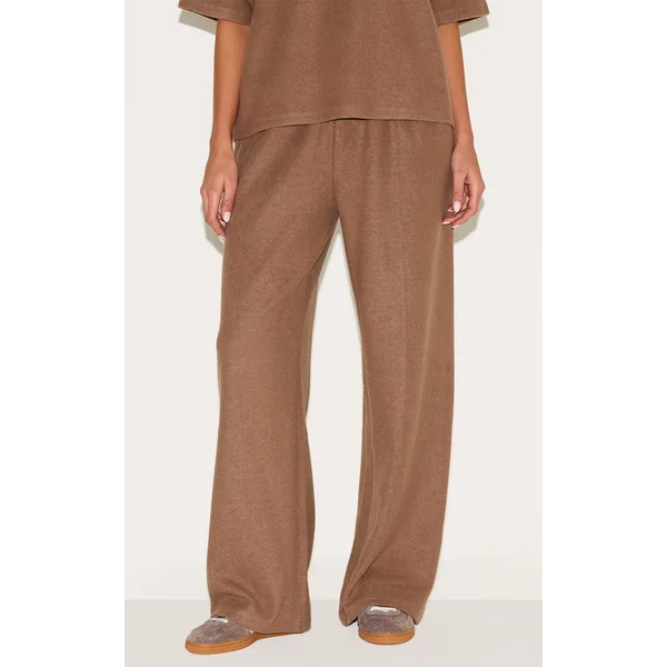 Deep Taupe Soft Touch Wide Leg Sweatpants