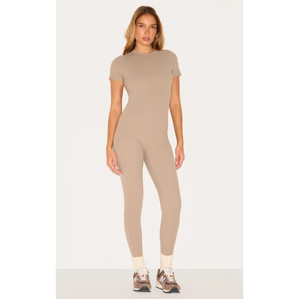 Deep Taupe Ultimate Sculpt Short Sleeved Unitard
