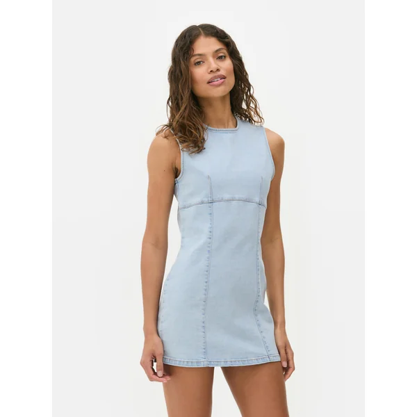 Denim Mini Dress - Light Blue