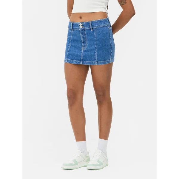 Denim Mini Skirt - Mid Blue