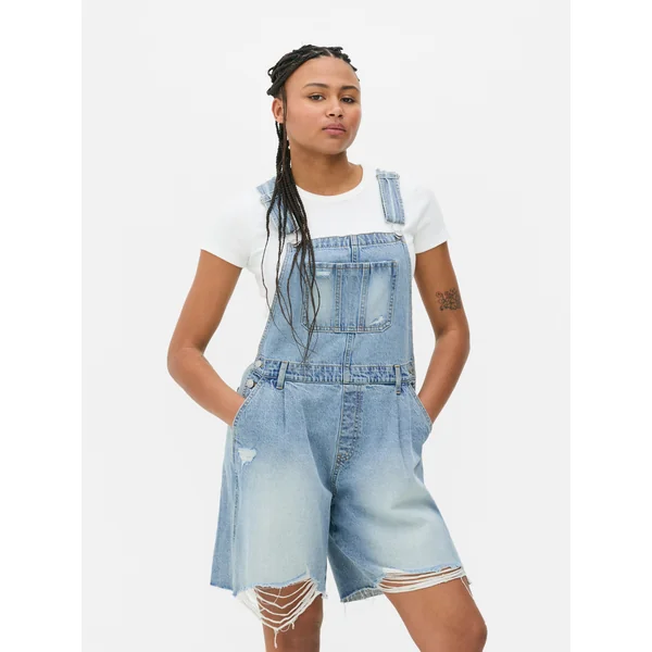 Denim Shortalls - Light Blue