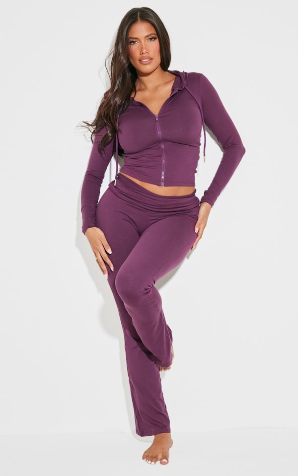 Shape Plum Stretch Sculpted Foldover Waist Flare Pants