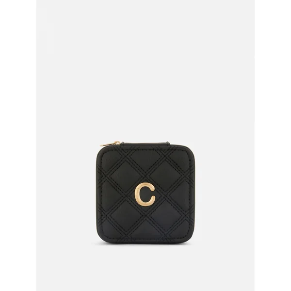 Diamond Quilted Jewelry Box - Black