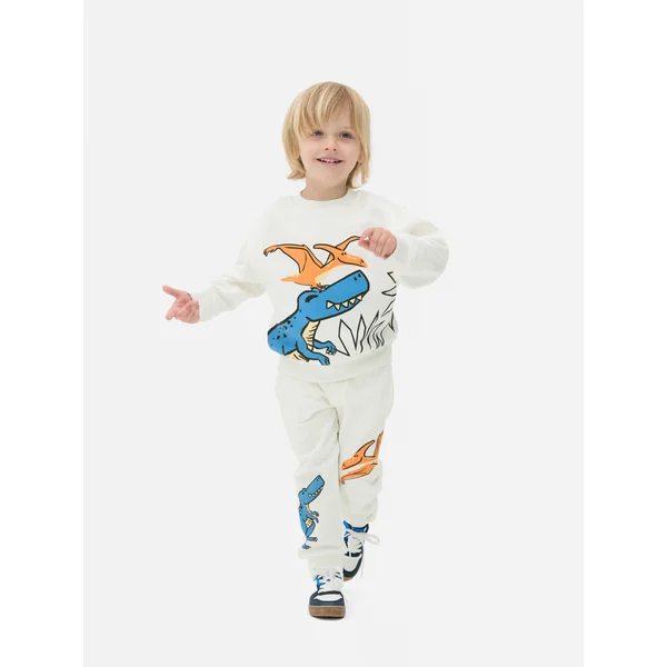 Dinosaur Sweatshirt and Joggers Set - Ivory