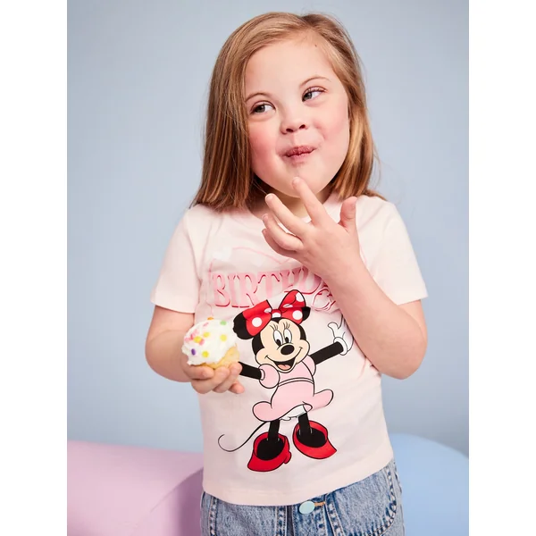 Disney© Birthday Minnie Mouse Graphic T-Shirt for Toddler Girls - Pale Pink