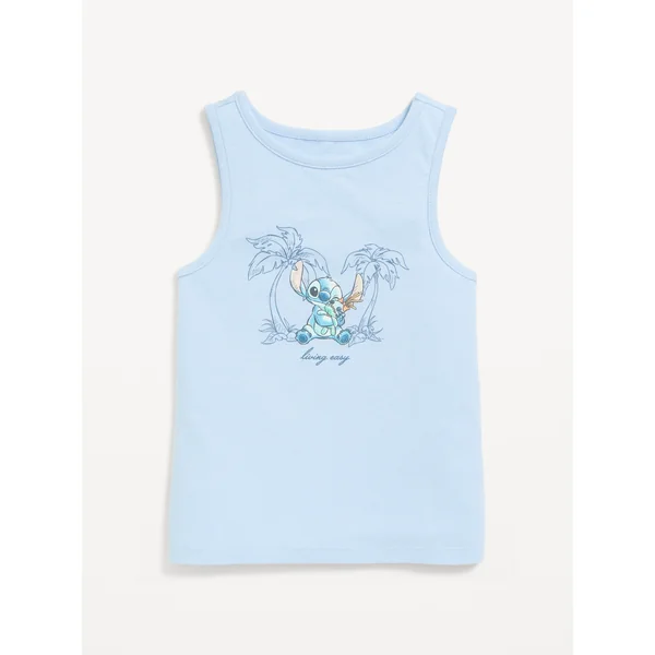Disney© Lilo & Stitch Fitted Graphic Tank Top for Girls - Cashmere Blue