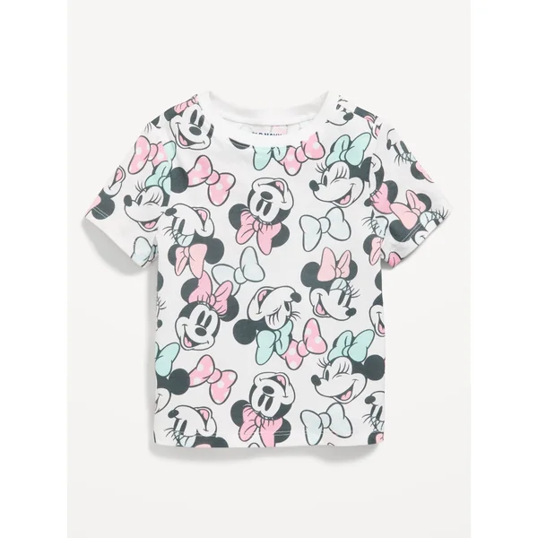 Disney© Minnie Mouse Graphic T-Shirt for Toddler Girls - White Lilies