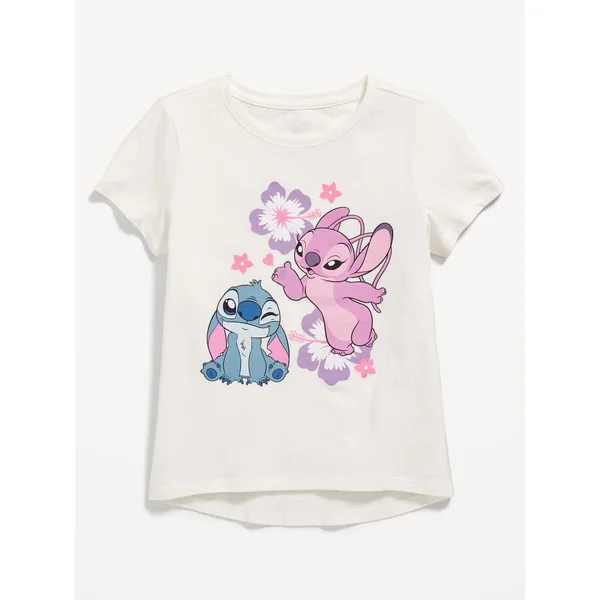 Disney© Stitch & Angel Graphic T-Shirt for Girls - White