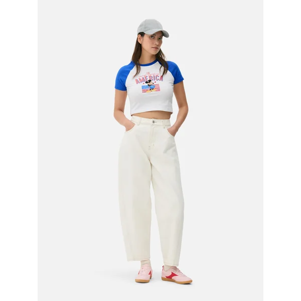 Disney’s Mickey Mouse Cropped Raglan Tee - Blue