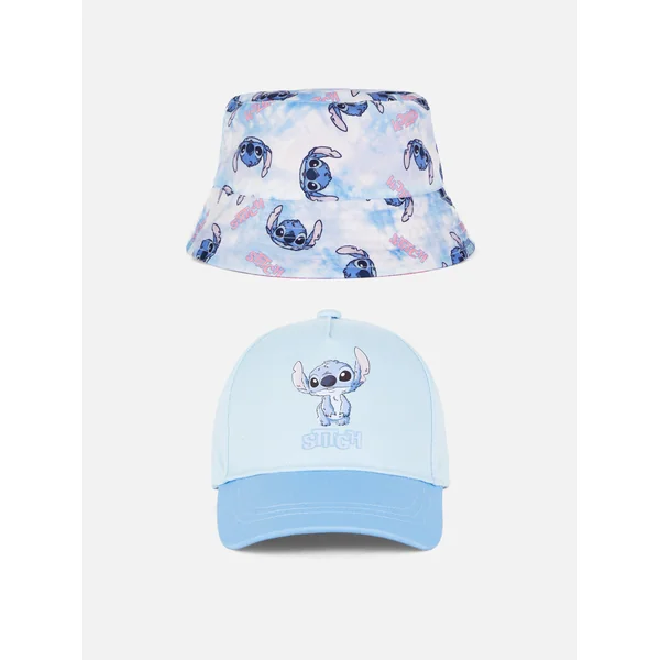 Disney’s Stitch Baseball Cap and Bucket Hat Set - Blue