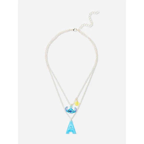 Disney’s Stitch Double Chain Initial Necklace - Multi