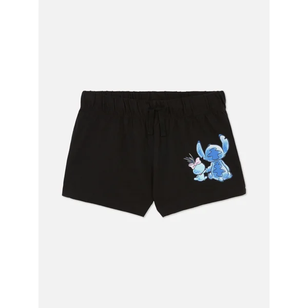 Disney’s Stitch Drawstring Shorts - Black