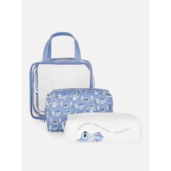 Disney's Stitch Set of Three Makeup Bags - Blue