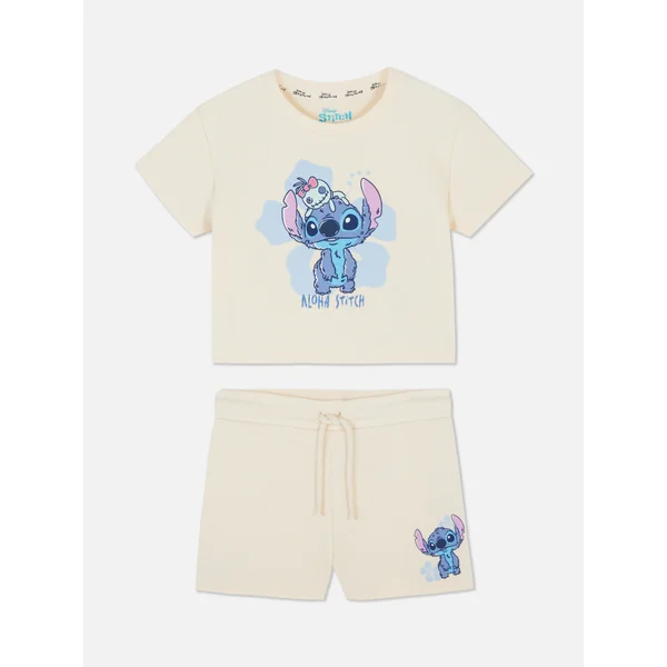 Disney’s Stitch Waffle T-Shirt and Shorts - Ivory