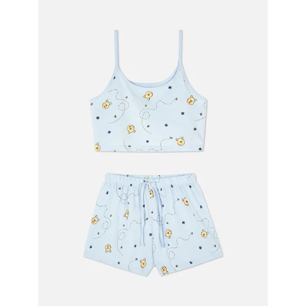 Disney’s Winnie the Pooh Cropped Cami/Shorts PJ Set - Light Blue