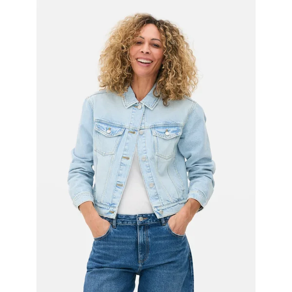 Distressed Denim Jacket - Light Blue
