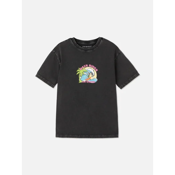 Distressed Graphic T-Shirt - Black