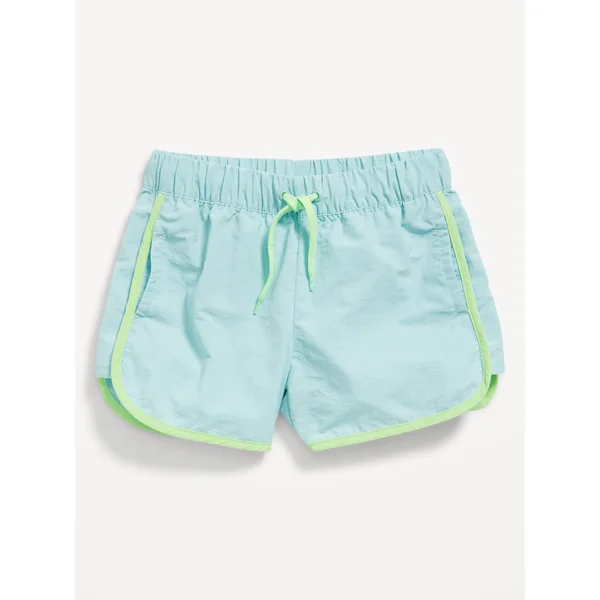 Dolphin-Hem Board Shorts for Girls - Ceramic Blue