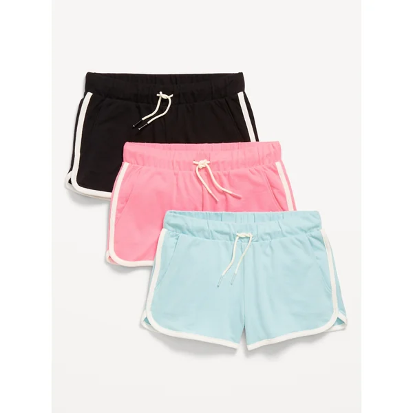 Dolphin-Hem Cheer Shorts 3-Pack for Girls - Black Jack