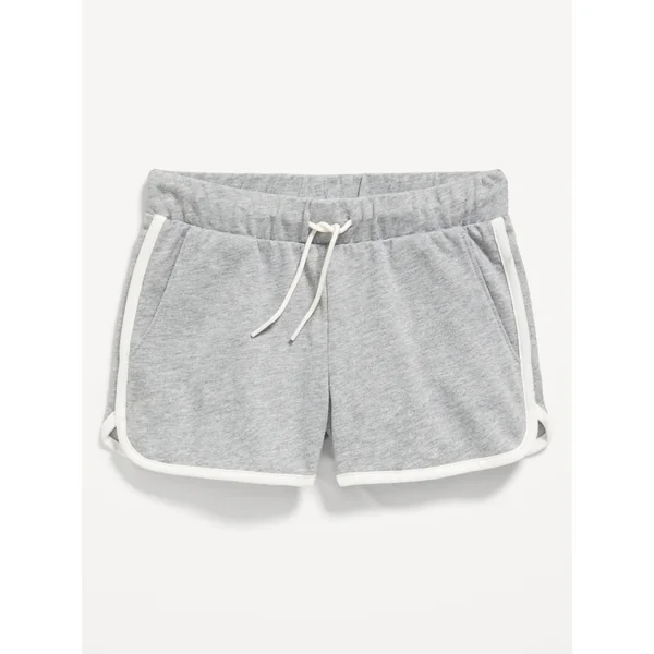 Dolphin-Hem Cheer Shorts for Girls - Medium Heather Gray