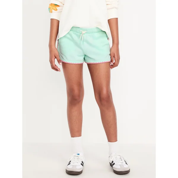 Dolphin-Hem French-Terry Cheer Shorts for Girls - Mini Mint