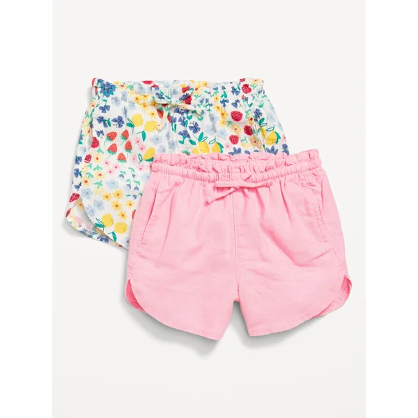 Dolphin-Hem Shorts 2-Pack for Toddler Girls - Anemone Pink