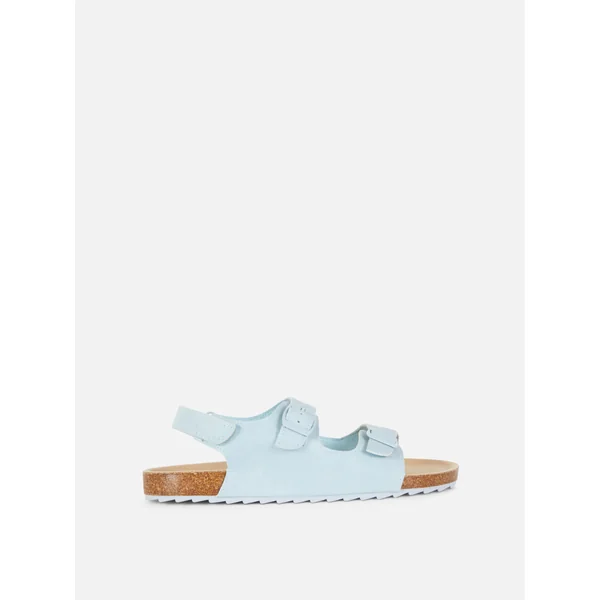 Double Buckle Strap Sandals - Blue