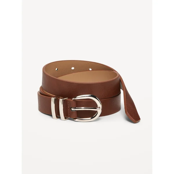 Double Loop Skinny Belt for Women - Cleveland Browns