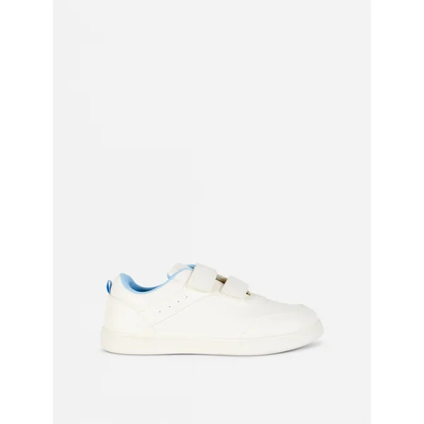 Double Strap Low Tops - White