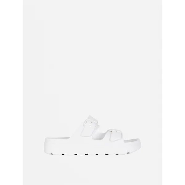 Double Strap Open Toe Sandals - White