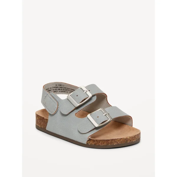 Double-Strap Sandals for Baby - Light Gray