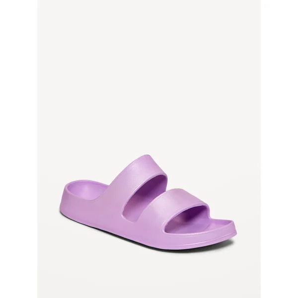 Double-Strap Slide Sandals for Girls (Partially Plant-Based) - ROCK ROSE