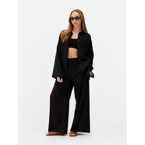 Drawstring Beach Pants - Black