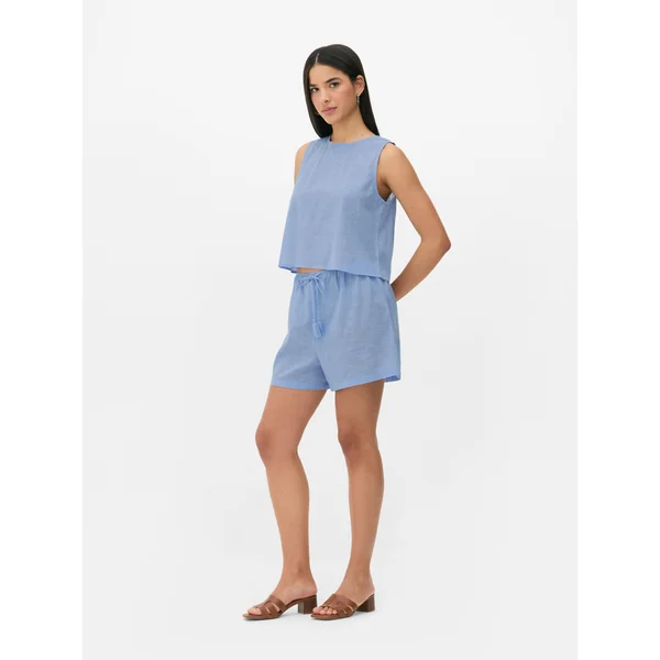 Drawstring Beach Shorts - Mid Blue