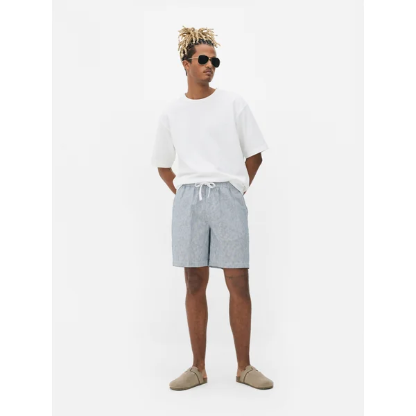 Drawstring Bermuda Shorts - Light Blue