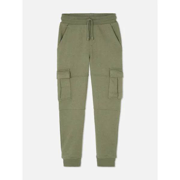 Drawstring Cargo Joggers - Olive