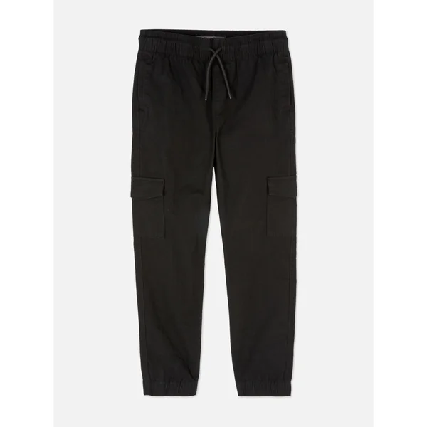 Drawstring Cargo Pants - Black