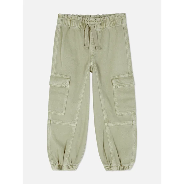 Drawstring Cargo Pants - Olive