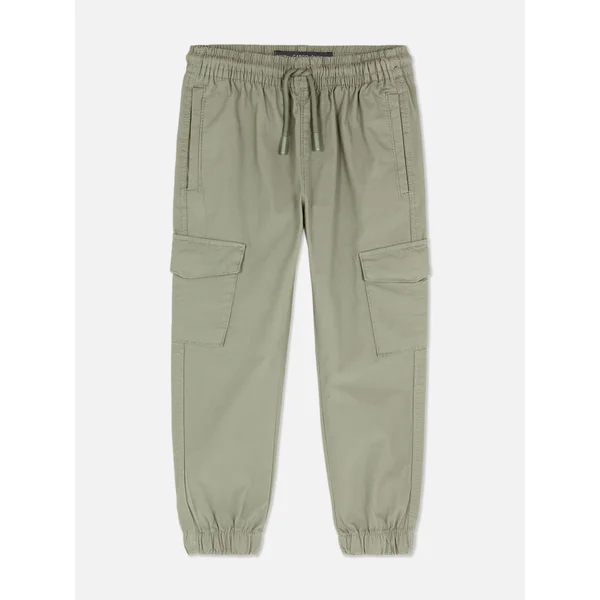 Drawstring Cargo Pants - Olive