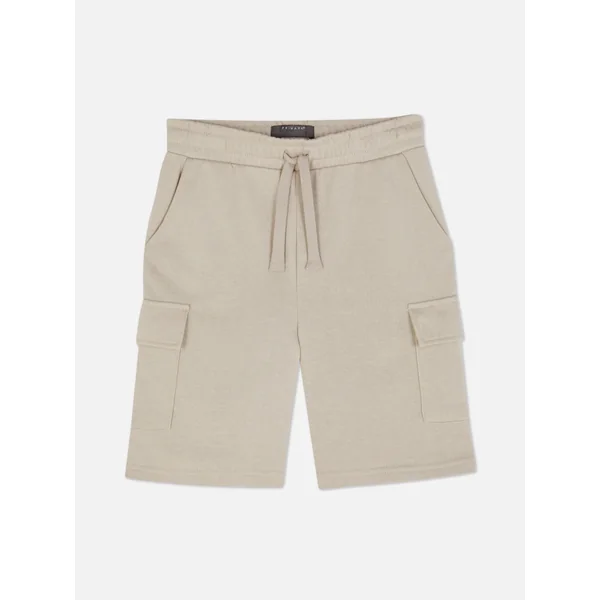 Drawstring Cargo Shorts - Stone