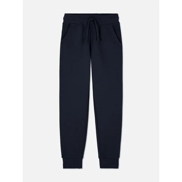 Drawstring Cuffed Joggers - Navy
