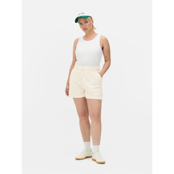 Drawstring Jersey Shorts - Cream
