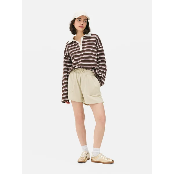 Drawstring Jersey Shorts - Taupe