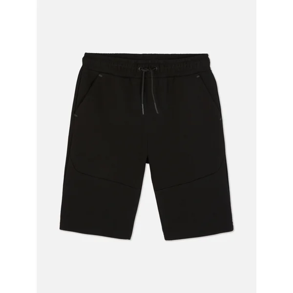 Drawstring Paneled Shorts - Black
