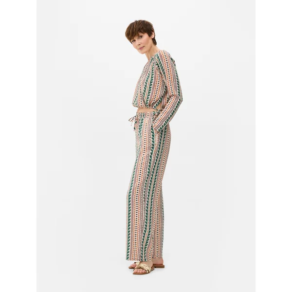 Drawstring Patterned Pants - Multi