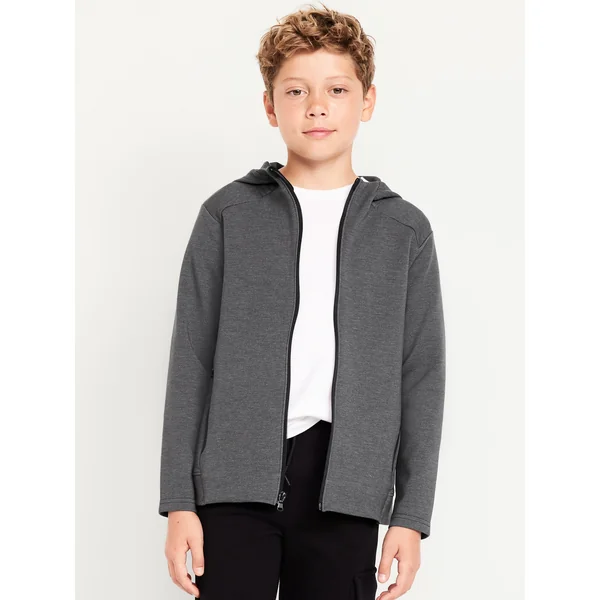 Dynamic Fleece Zip Hoodie for Boys - Charcoal
