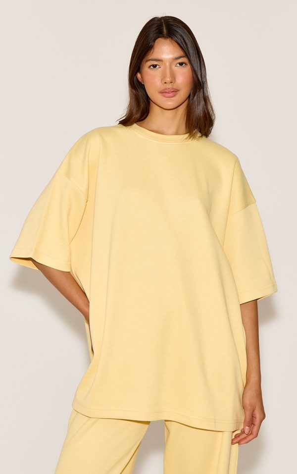 Butter Yellow Jersey Oversized T-shirt