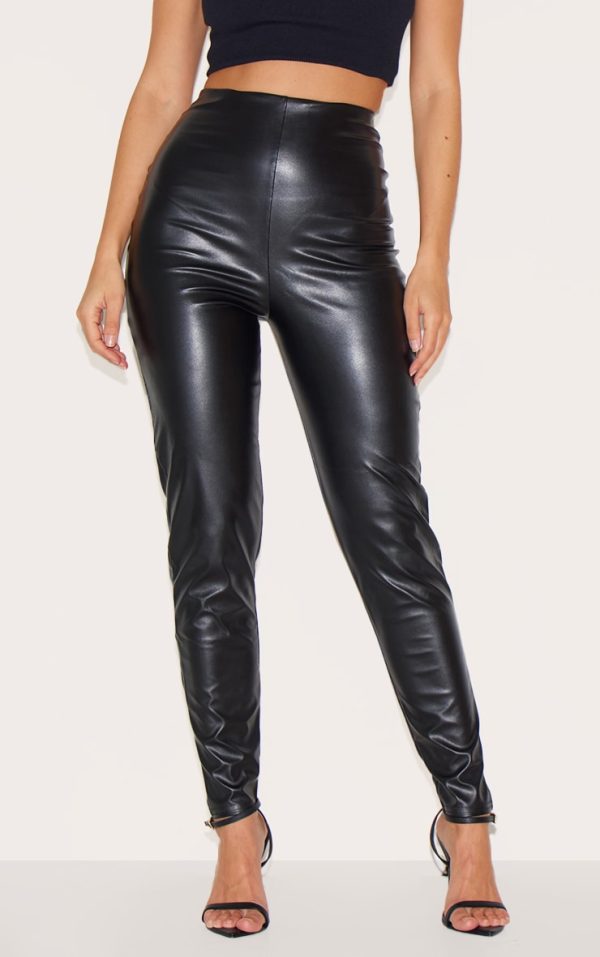 Black Faux Leather High Waisted Leggings